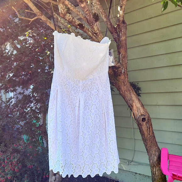 Laundry By Shelli Segal Dresses & Skirts - Strapless white lace eyelet empire waist dress sz 14 by Laundry